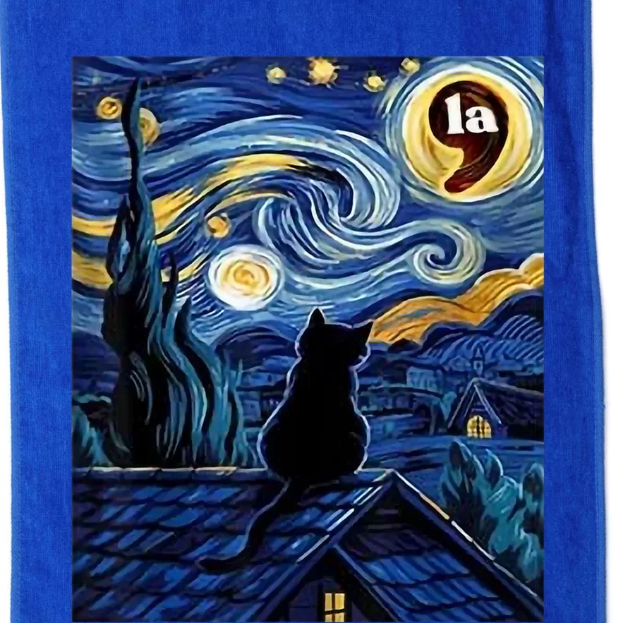 Halloween Starry Night Black Cat Comma La Kamala Harris Platinum Collection Golf Towel