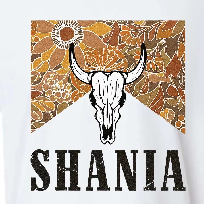 Howdy Shania Name Bull Skull Punchy Western Cowgirl Style Sueded Cloud Jersey T-Shirt