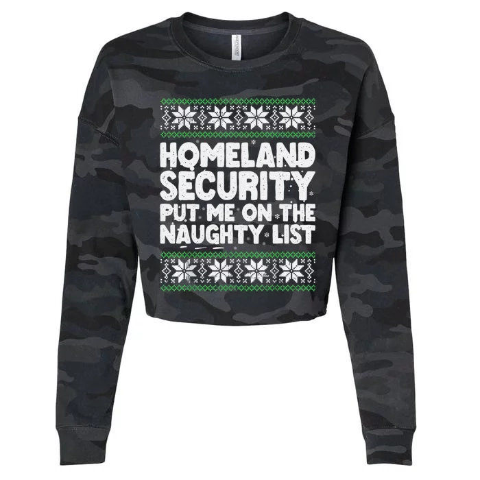 Homeland Security Naughty List Christmas Great Gift Cropped Pullover Crew