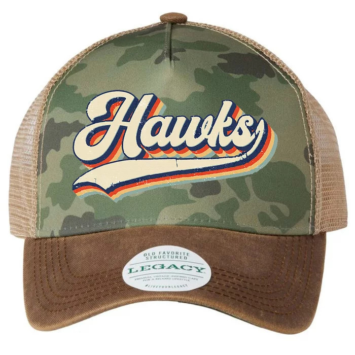 Hawks Sports Name Vintage Retro Legacy Tie Dye Trucker Hat