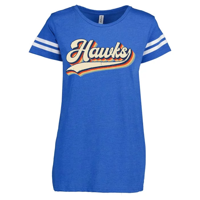 Hawks Sports Name Vintage Retro Enza Ladies Jersey Football T-Shirt