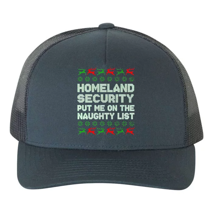 Homeland Security Naughty List Christmas Cool Gift Yupoong Adult 5-Panel Trucker Hat