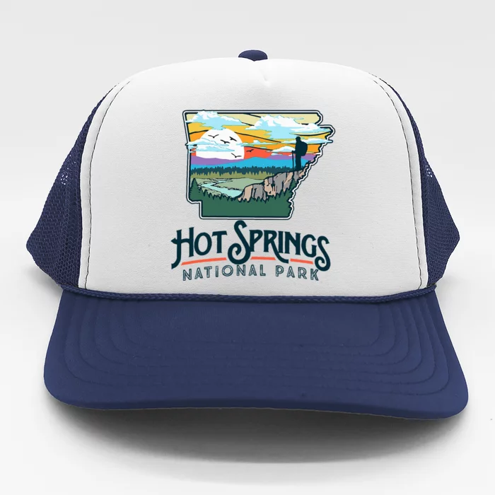 Hot Springs National Park Arkansas Nature Illustration Trucker Hat