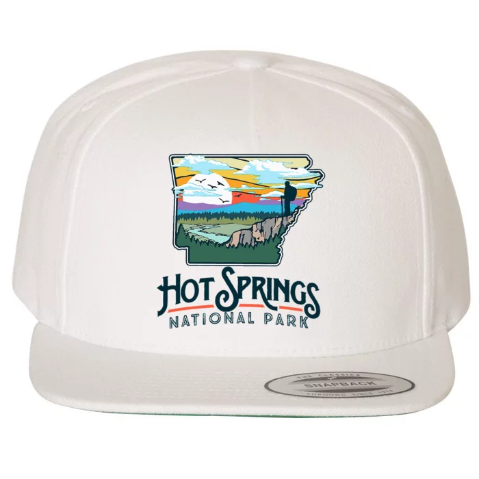 Hot Springs National Park Arkansas Nature Illustration Wool Snapback Cap