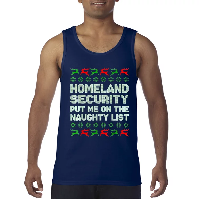 Homeland Security Naughty List Christmas Tank Top