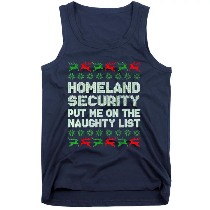 Homeland Security Naughty List Christmas Tank Top