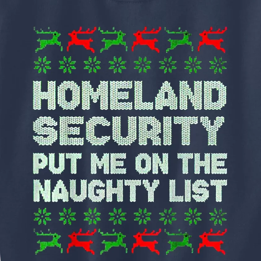 Homeland Security Naughty List Christmas Kids Sweatshirt