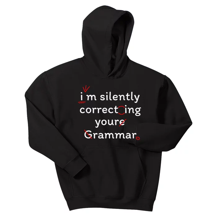 High School Nerd Math I Am Silently Correcting Your Grammar Kids Hoodie