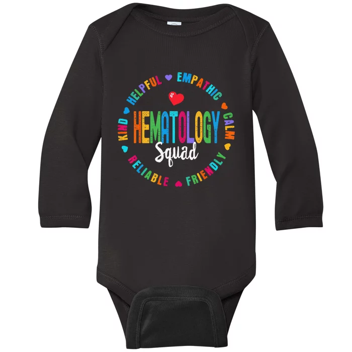 Hematology Squad Nurse Appreciation Week Team Baby Long Sleeve Bodysuit