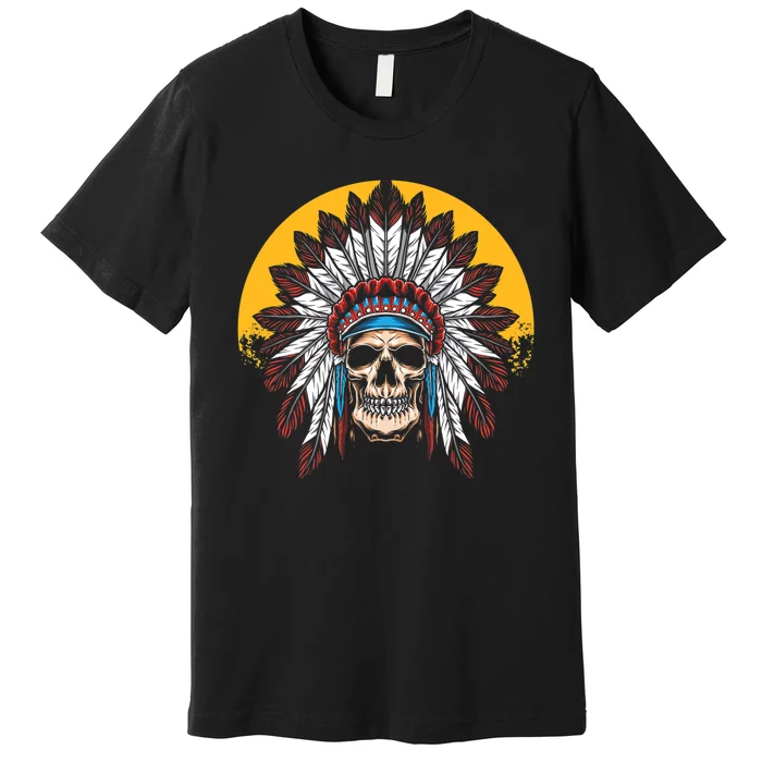 Headdress Skull Native American Heritage Native American Premium T-Shirt