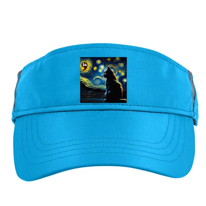 Halloween Starry Night Black Cat Comma La Kamala Harris Adult Drive Performance Visor