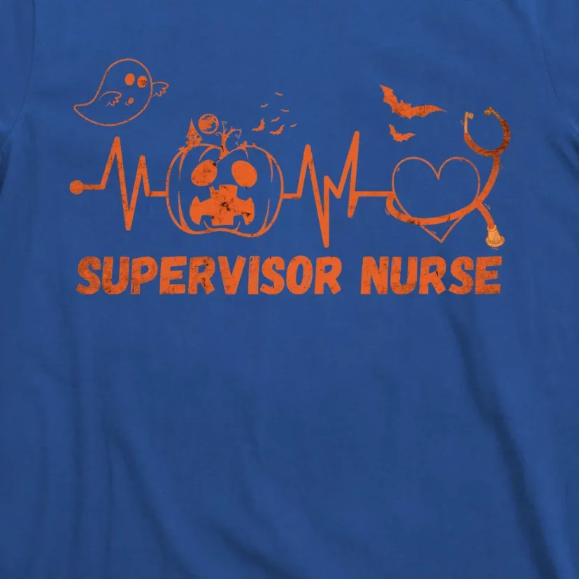 Halloween Supervisor Nurse Stethoscope Heartbeat Nursing Cool Gift T-Shirt