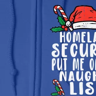 Homeland Security Naughty List Christmas Cute Gift Full Zip Hoodie