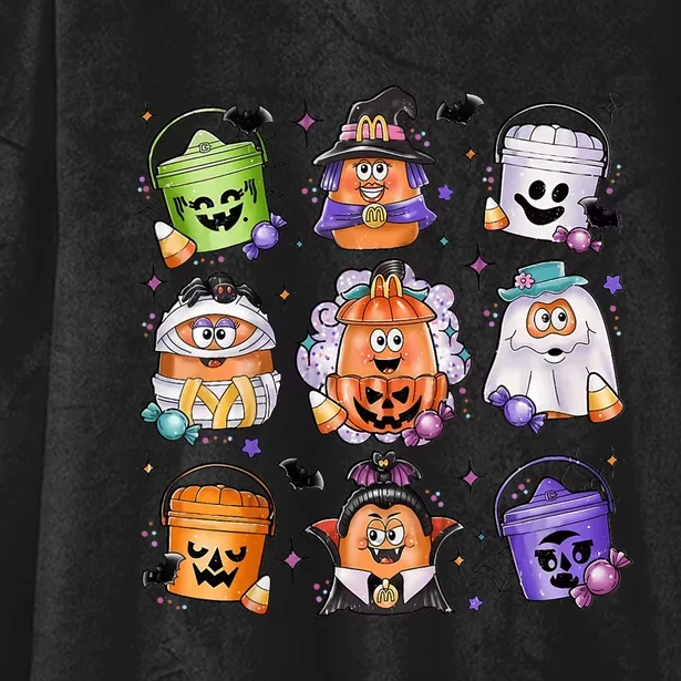 Halloween Spooky Nugget Cute Scary Movie Characters Night Hooded Wearable Blanket