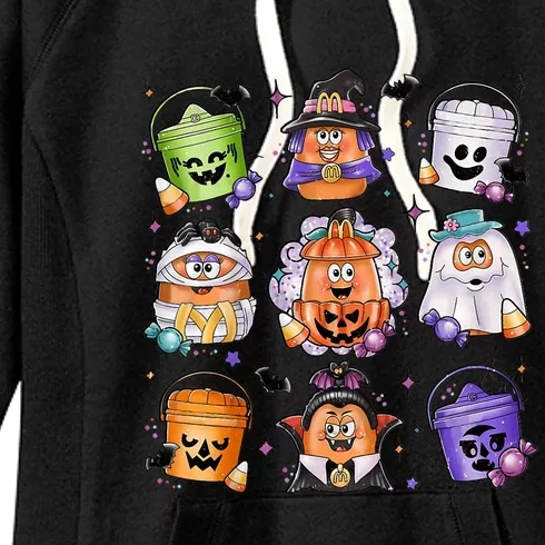 Halloween Spooky Nugget Cute Scary Movie Characters Night Women's Fleece Hoodie