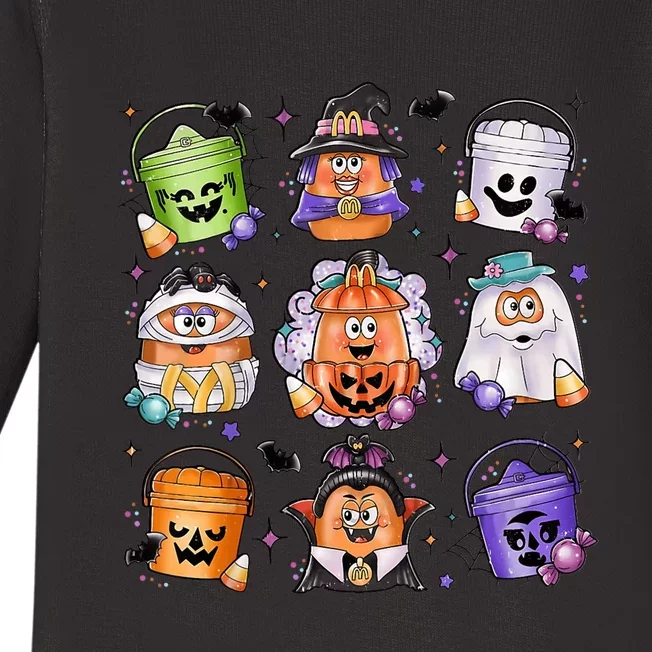 Halloween Spooky Nugget Cute Scary Movie Characters Night Baby Long Sleeve Bodysuit