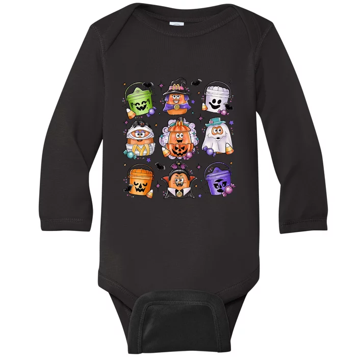 Halloween Spooky Nugget Cute Scary Movie Characters Night Baby Long Sleeve Bodysuit