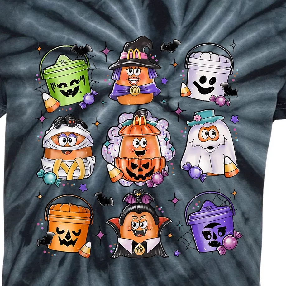 Halloween Spooky Nugget Cute Scary Movie Characters Night Kids Tie-Dye T-Shirt