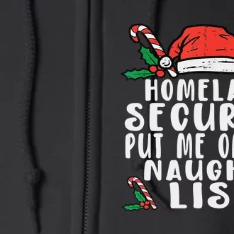 Homeland Security Naughty List Christmas Full Zip Hoodie