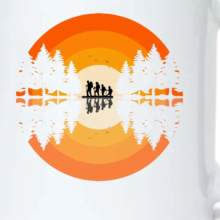 Hiker Sunset Nature Retro Gift Black Color Changing Mug