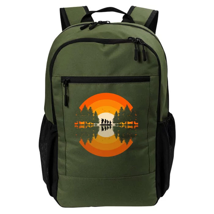 Hiker Sunset Nature Retro Gift Daily Commute Backpack