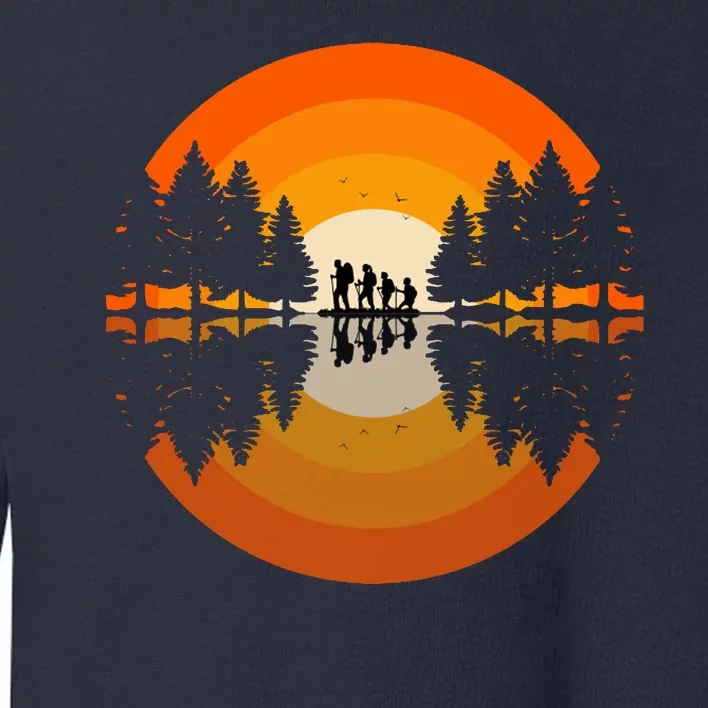 Hiker Sunset Nature Retro Gift Toddler Sweatshirt