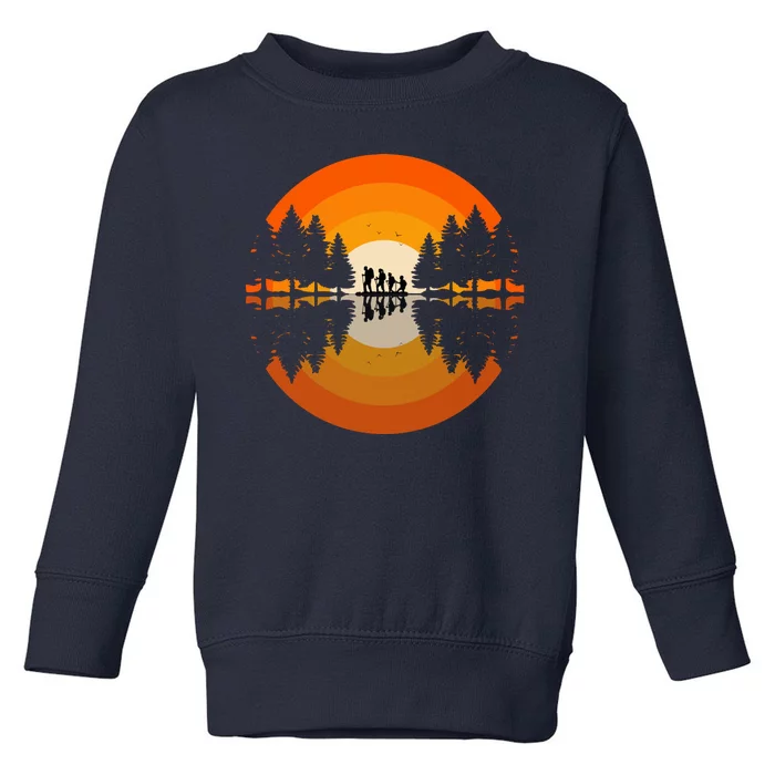 Hiker Sunset Nature Retro Gift Toddler Sweatshirt