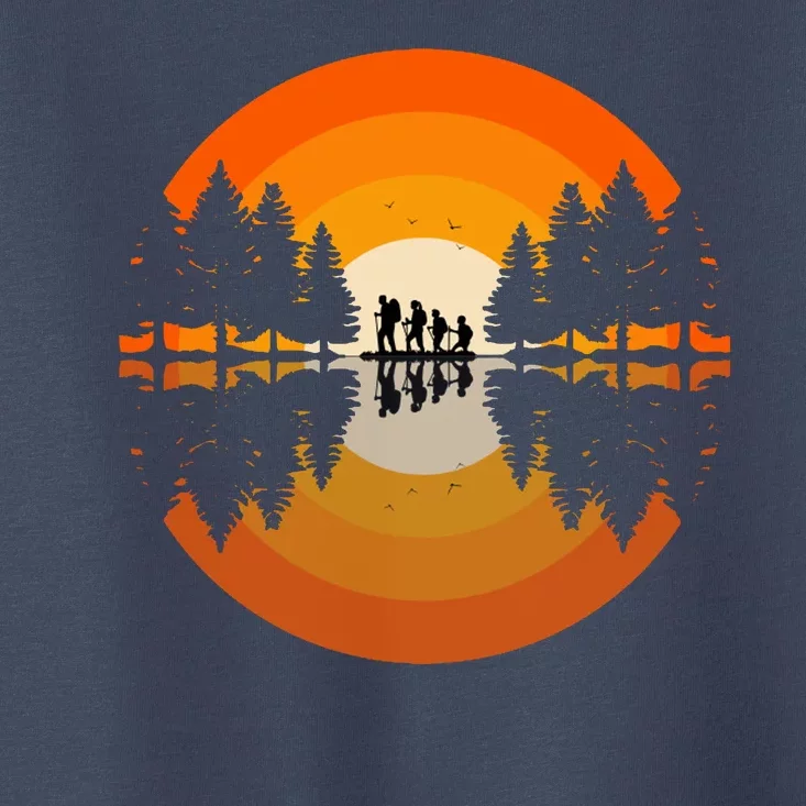 Hiker Sunset Nature Retro Gift Toddler T-Shirt