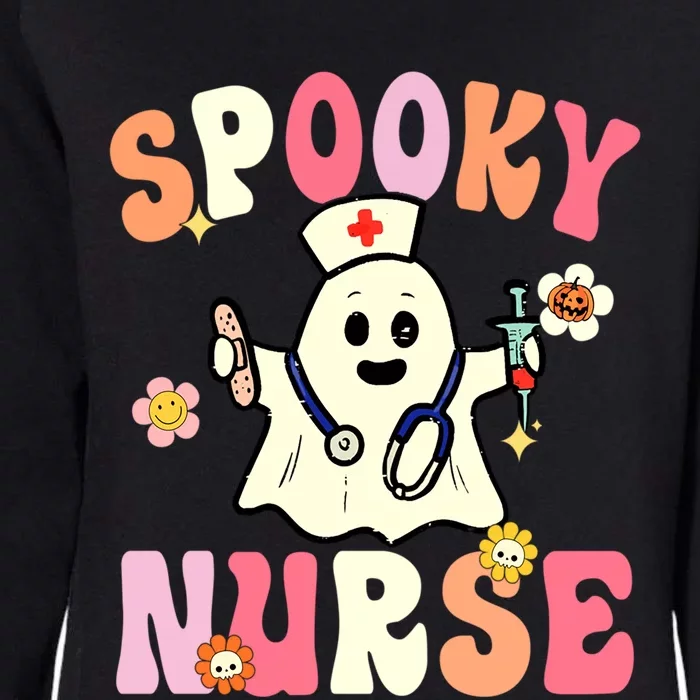 Halloween Spooky Nurse Ghost Cute Health Worker Halloween Gift Womens California Wash Sweatshirt