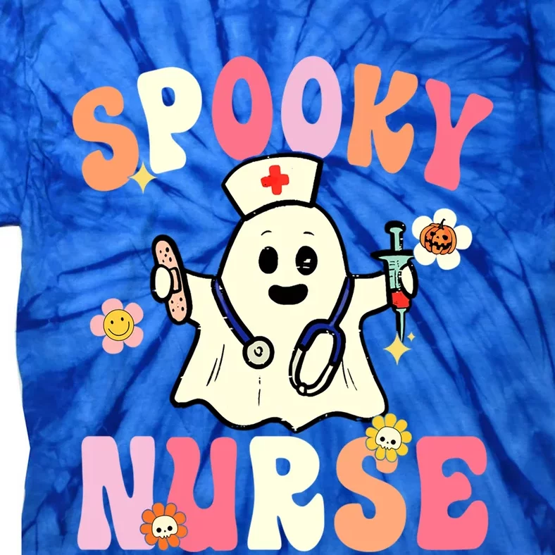 Halloween Spooky Nurse Ghost Cute Health Worker Halloween Gift Tie-Dye T-Shirt