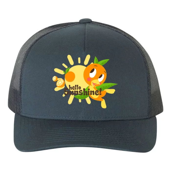 Hello Sunshine! Orange Bird (White Background) Yupoong Adult 5-Panel Trucker Hat