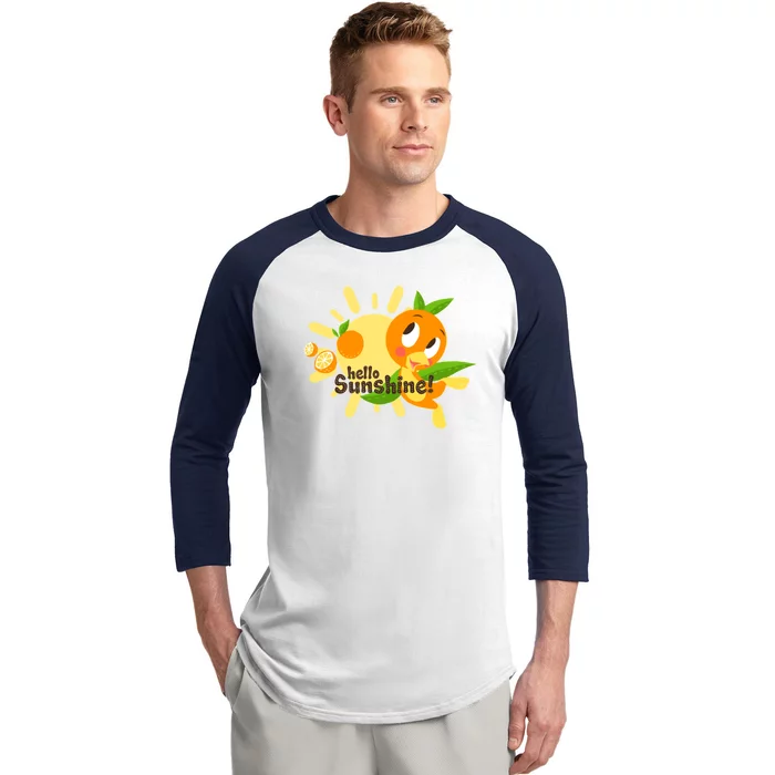 Hello Sunshine! Orange Bird (White Background) Baseball Sleeve Shirt