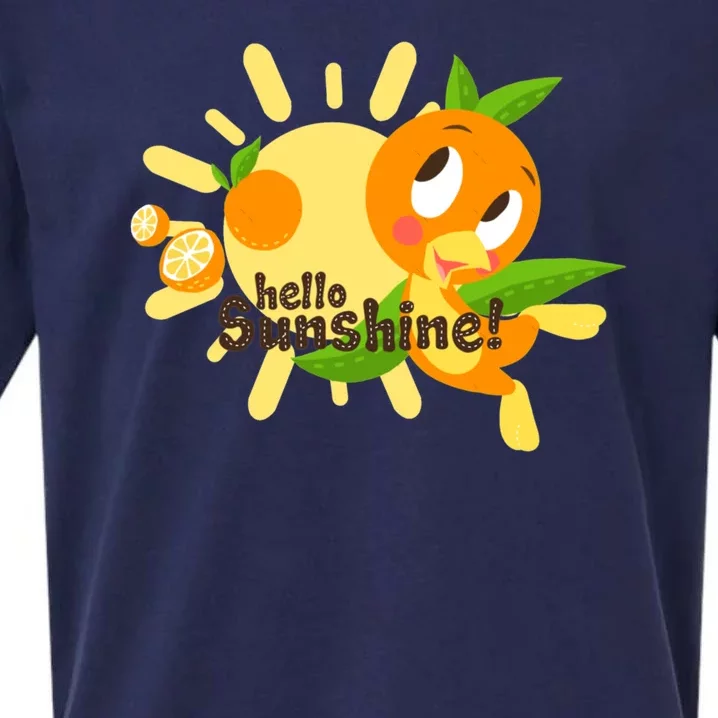 Hello Sunshine! Orange Bird (White Background) Sueded Cloud Jersey T-Shirt