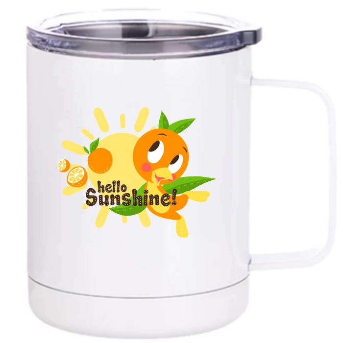 Hello Sunshine! Orange Bird (White Background) Front & Back 12oz Stainless Steel Tumbler Cup