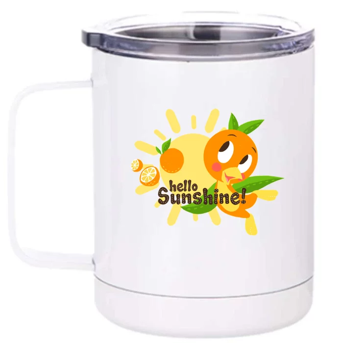 Hello Sunshine! Orange Bird (White Background) Front & Back 12oz Stainless Steel Tumbler Cup