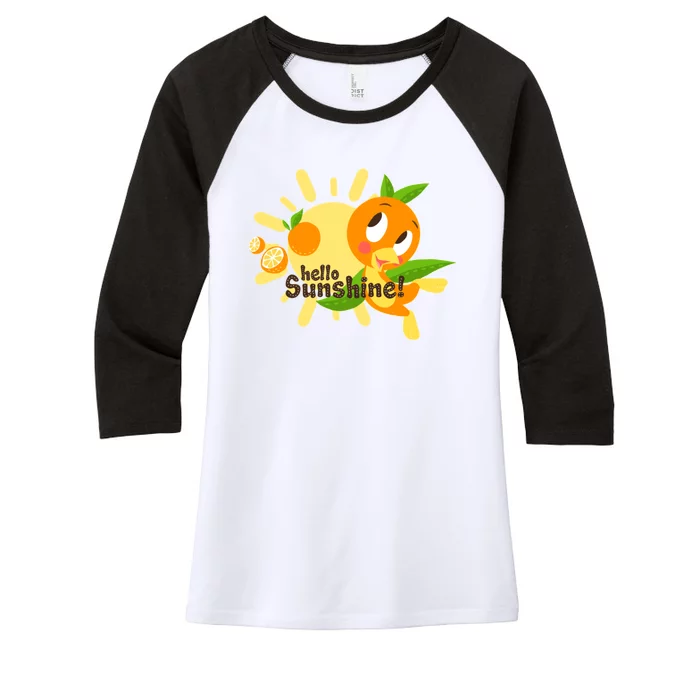 Hello Sunshine! Orange Bird (White Background) Women's Tri-Blend 3/4-Sleeve Raglan Shirt