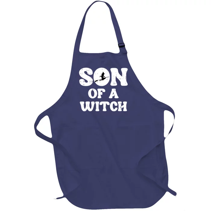 Halloween Son Of A Witch Funny Costume Family Full-Length Apron With Pocket