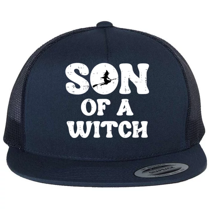 Halloween Son Of A Witch Funny Costume Family Flat Bill Trucker Hat