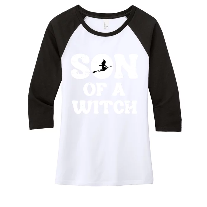 Halloween Son Of A Witch Funny Costume Family Women's Tri-Blend 3/4-Sleeve Raglan Shirt