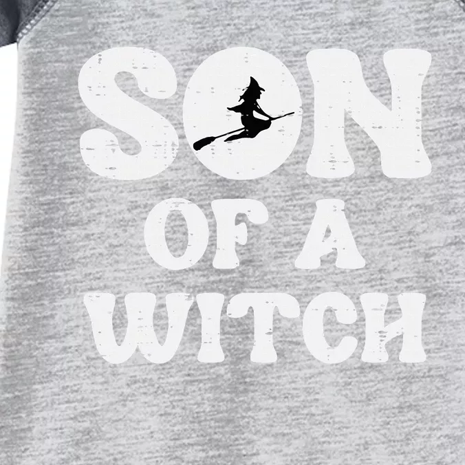 Halloween Son Of A Witch Funny Costume Family Infant Baby Jersey Bodysuit