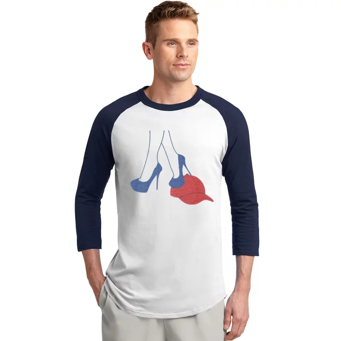 Heels Stepping On Red Maga Hat Election 2024 Baseball Sleeve Shirt