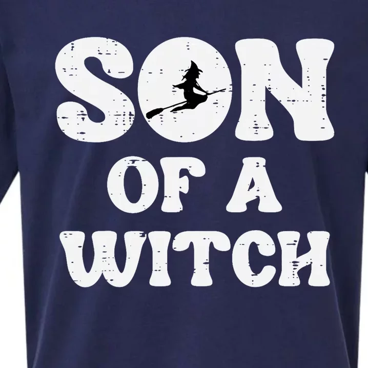 Halloween Son Of A Witch Funny Costume Family Sueded Cloud Jersey T-Shirt