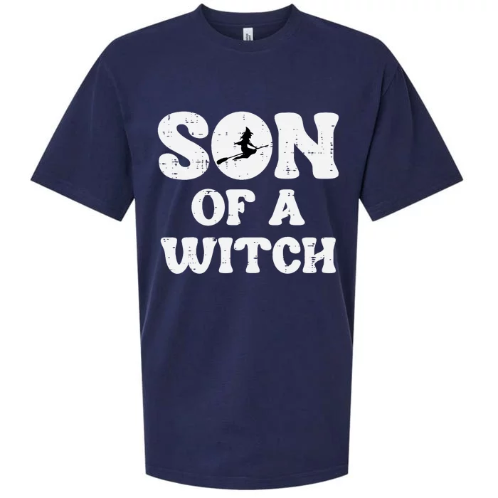 Halloween Son Of A Witch Funny Costume Family Sueded Cloud Jersey T-Shirt