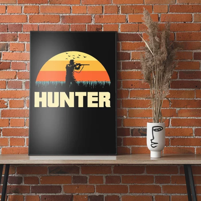 Hunter Silhouette On Sunset Poster