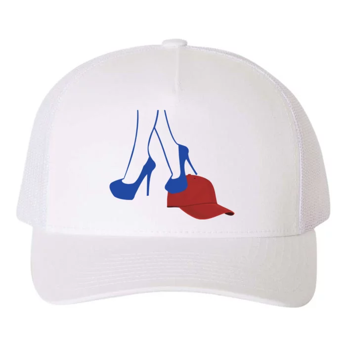 Heels Stepping On Red Hat Yupoong Adult 5-Panel Trucker Hat