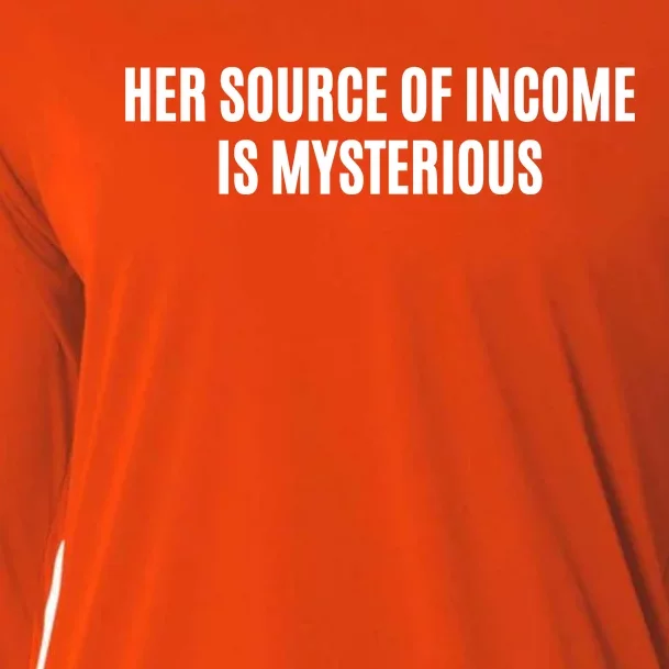 Her Source Of Income Is Mysterious Cooling Performance Long Sleeve Crew