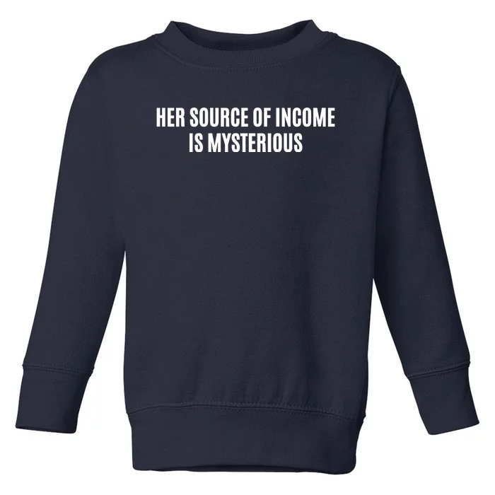 Her Source Of Income Is Mysterious Toddler Sweatshirt