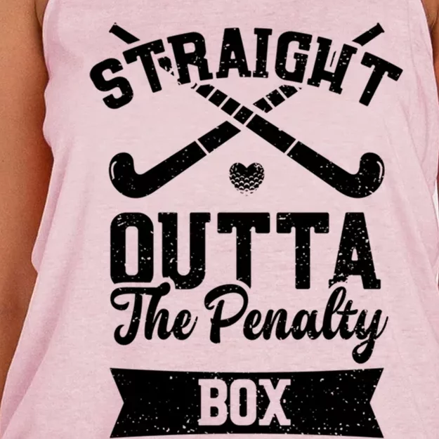 Hockey: Straight Outta The Penalty Box Field Hockey Gift Women's Knotted Racerback Tank