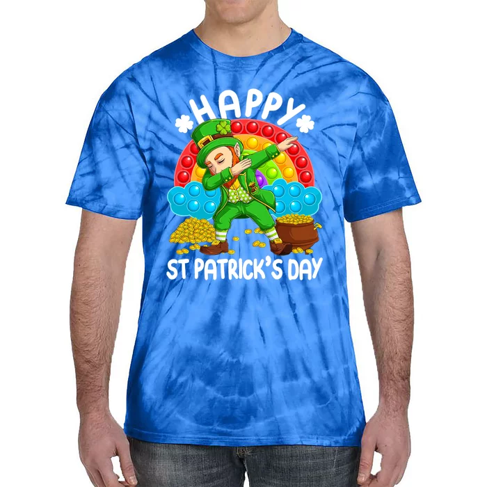 Happy St Patrick's Day Leprechaun Pop It Rainbow Fidget Toy Gift Tie-Dye T-Shirt