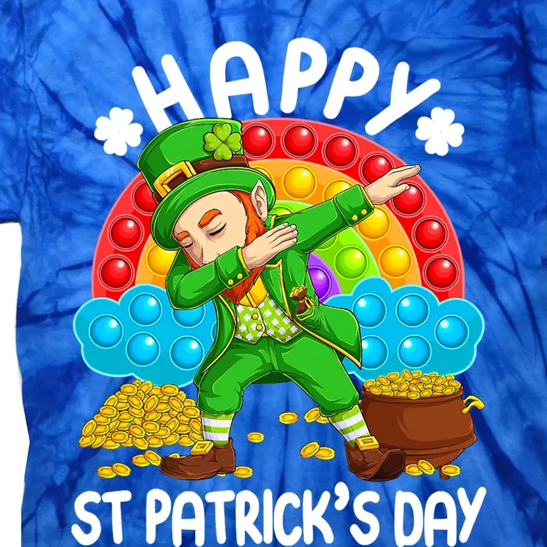 Happy St Patrick's Day Leprechaun Pop It Rainbow Fidget Toy Gift Tie-Dye T-Shirt